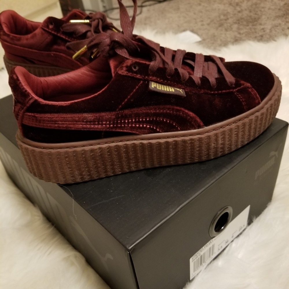 RARE red velvet Fenty puma creepers